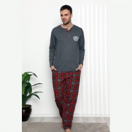 Wygodna piżama męska w odcieniu stalowym M L XL 2XL