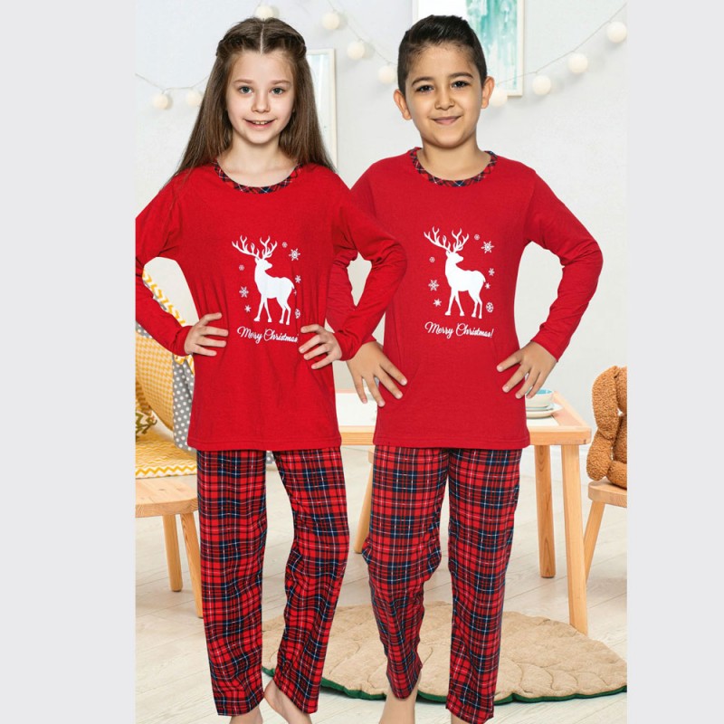 Świąteczna piżama bawełna czerwona 134 do 164
