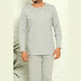 Piżama męska bawełniana w kolorze jasnoszarym M L XL 2XL