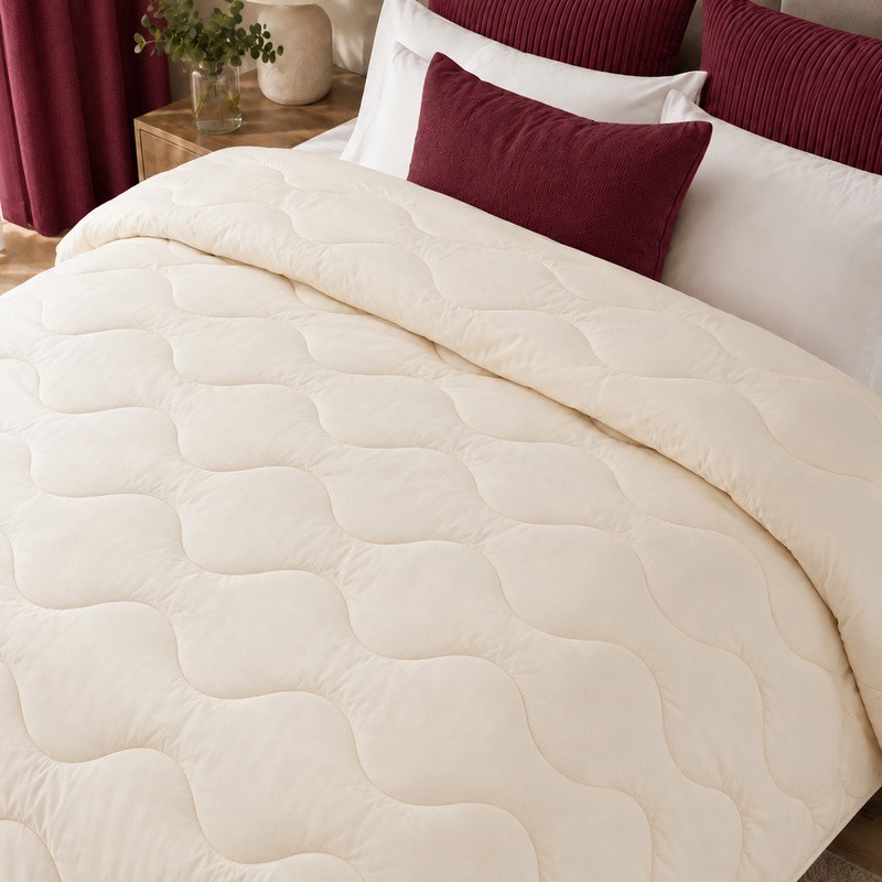 Kołdra z wełną owczą 180x200 ecru — wsad 2,5 kg