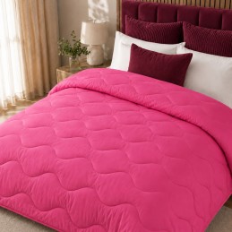Różowa kołdra z wełną 180x200 — 2,5 kg przytulności