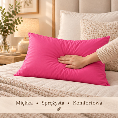 Różowa poduszka z wełną 40x60 — zdjęcie produktu 2