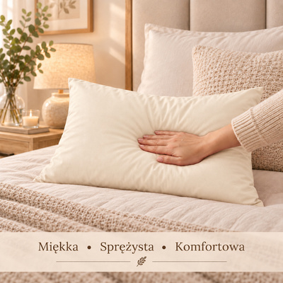 Poduszka z wełną 40x60 ecru — zdjęcie produktu 2