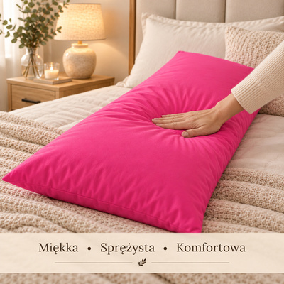 Różowa poduszka z wełną 40x90 — zdjęcie produktu 1