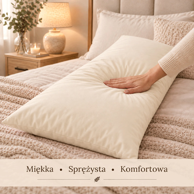 Poduszka z wełną 40x90 ecru — zdjęcie produktu 1