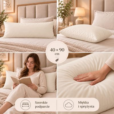 Poduszka z wełną 40x90 ecru — zdjęcie produktu 4