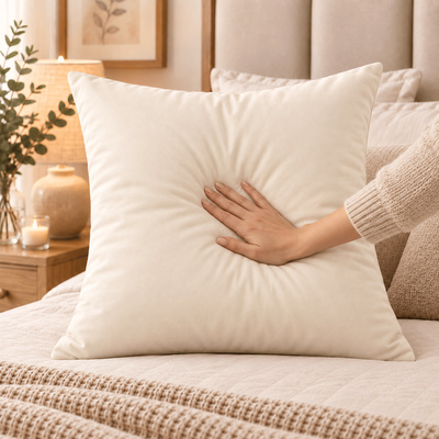 Poduszka z wełną 65x65 ecru — zdjęcie produktu 2