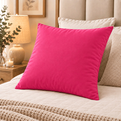 Różowa poduszka z wełną 65x65 — zdjęcie produktu 5