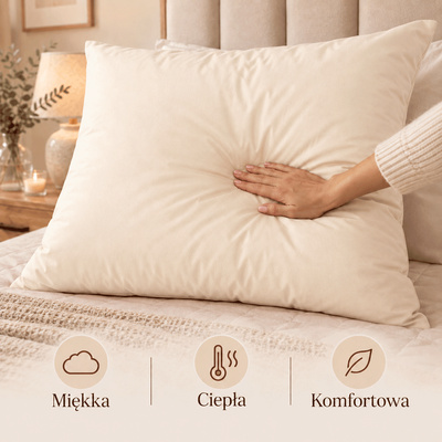 Poduszka z wełną 70x90 ecru — zdjęcie produktu 2